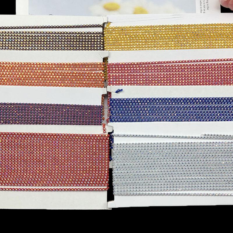 Одежда Обувь Шляпа Вырез Брюки Край Diy с ромбовидным дизайном Аксессуары для одежды Кружева 9 метров 3 мм, прошитая вручную цепочка со стразами