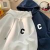 Womens Oversized Hooded Sweatshirt Letter Print Casual Fall Winter Pullover Loose Fit Streetwear