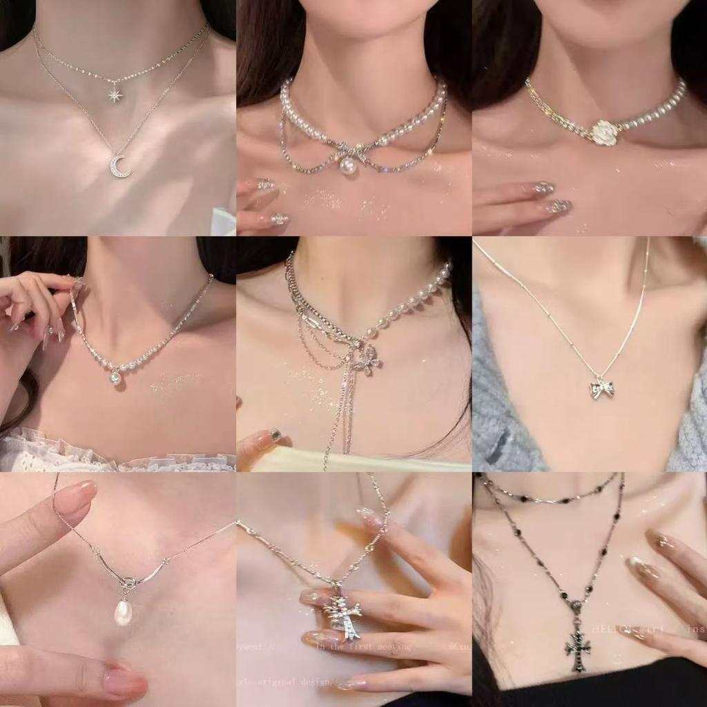 Серебряный кулон-крест, длинное ожерелье, женская цепочка на ключицы, аксессуары, легкая роскошь, нишевые, высококачественные, милые и крутые, стиль Spice Girls