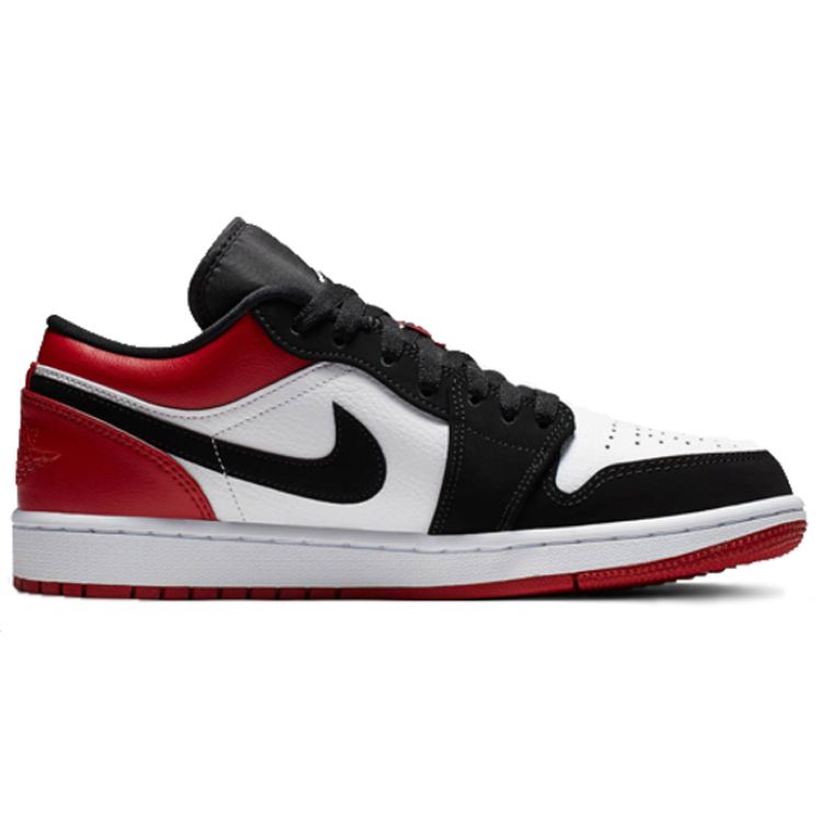 Air Jordan 1 Low Black Toe Unisex Sneakers Red White Black-Gym-Red 553558-116