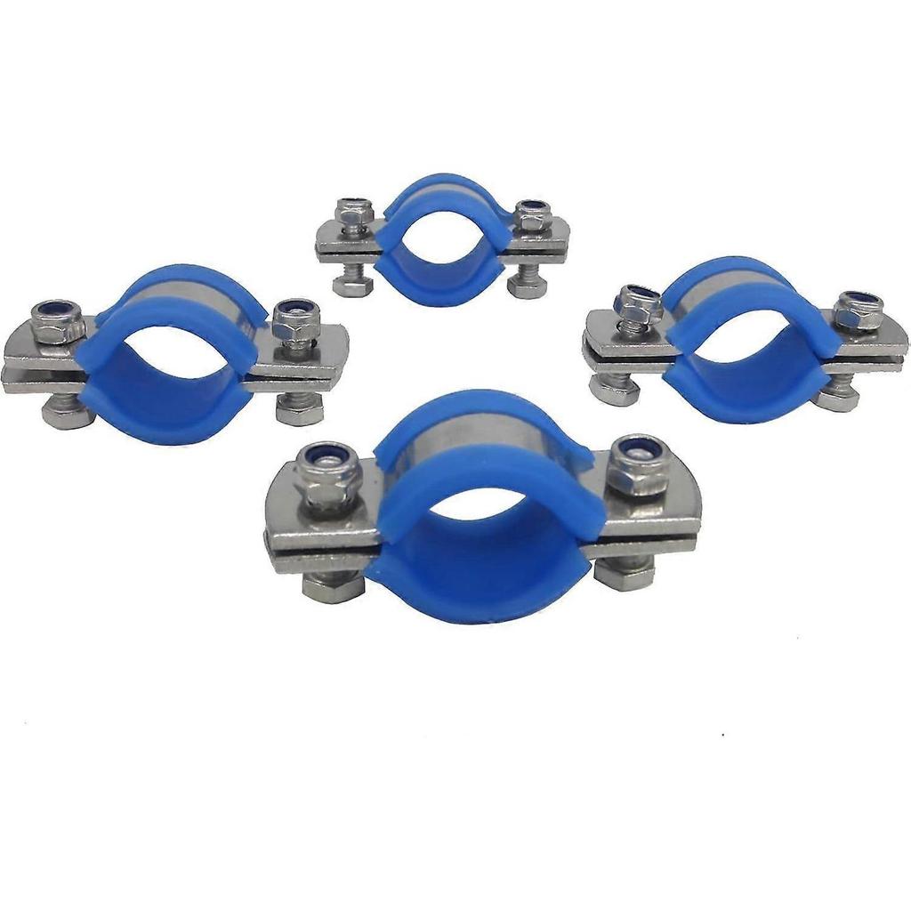 Stainless Steel Heavy Duty Flat Band Pipe Clamp with Rubber Cushion, Multipurpose Rigid Ho