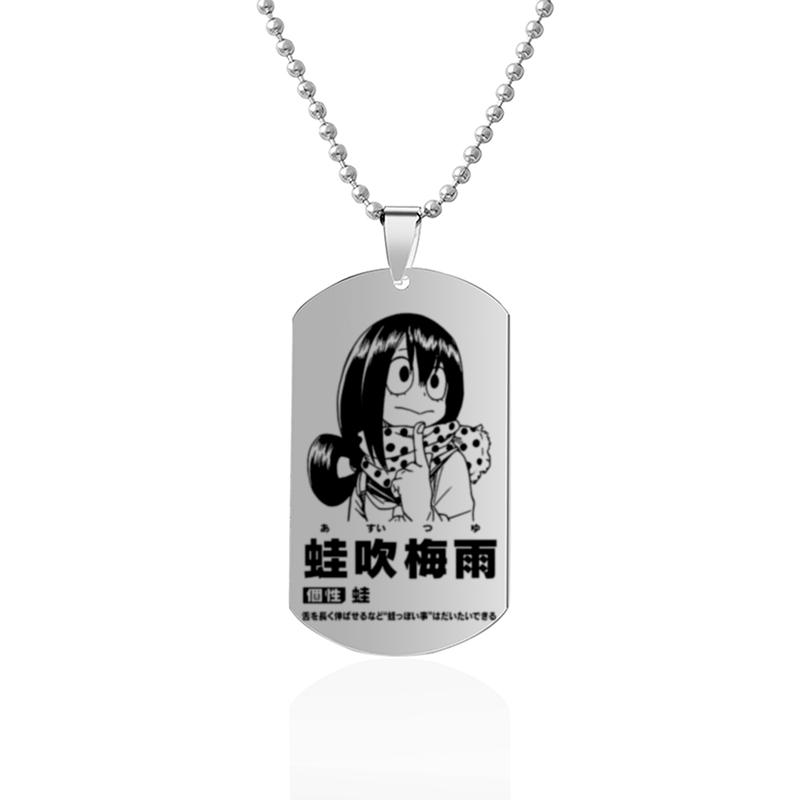 Anime Surroundings My Hero Academia Character Introduction Necklace Stainless Steel Dog Tag Pendant Men's Necklace KTJ