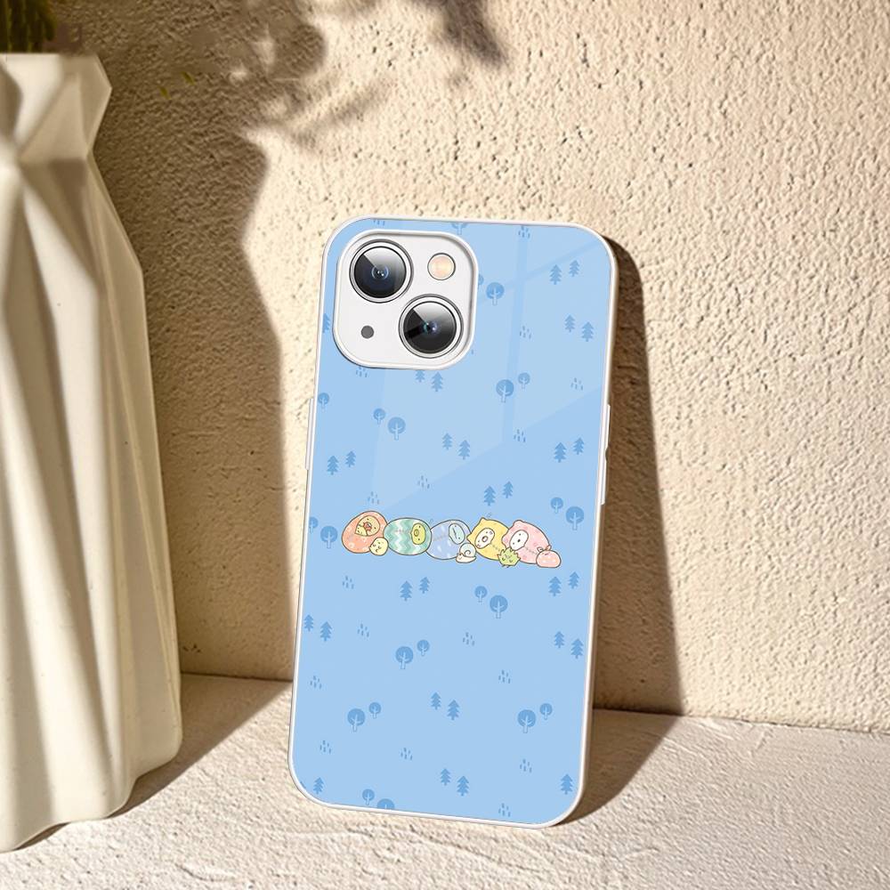 Мультяшное закаленное стекло Sumikko Gurashi для iPhone 14 13 12 11 Pro Mini XS MAX 14Plus X XS XR Чехол