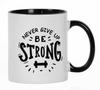 11 унций керамическая кофейная кружка Никогда не сдавайся Будь сильным Мотивирующая цитата День рождения для сотрудников, боссов, коллег