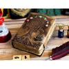 Leather Journal Seven Stone Tree Of Life Notebook Blank Sketchbook Traveling Notepad Deckle Edge Pepar with 7 Stone For Men Women Best Gift