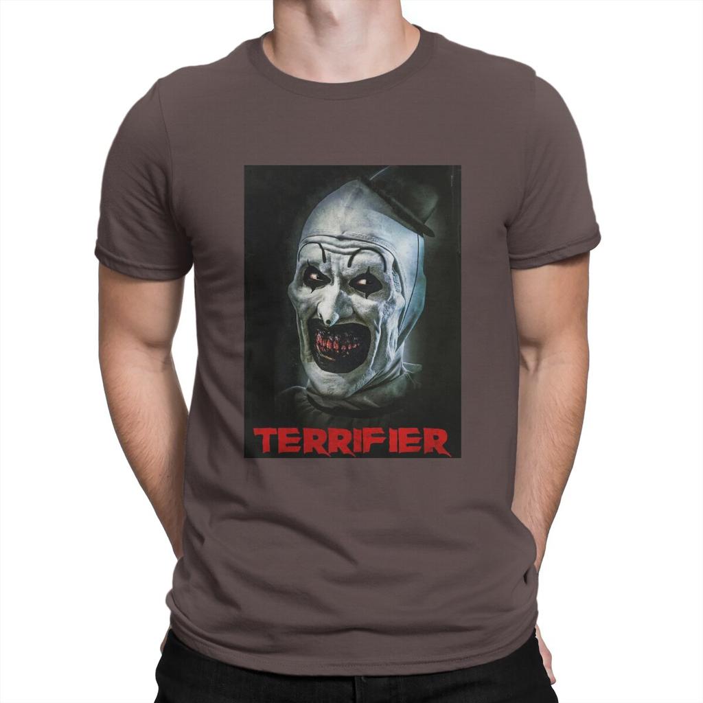 Новинка Футболка Terrifier Medium Horror для мужчин с круглым вырезом из чистого хлопка, страшные футболки с коротким рукавом, уникальная одежда