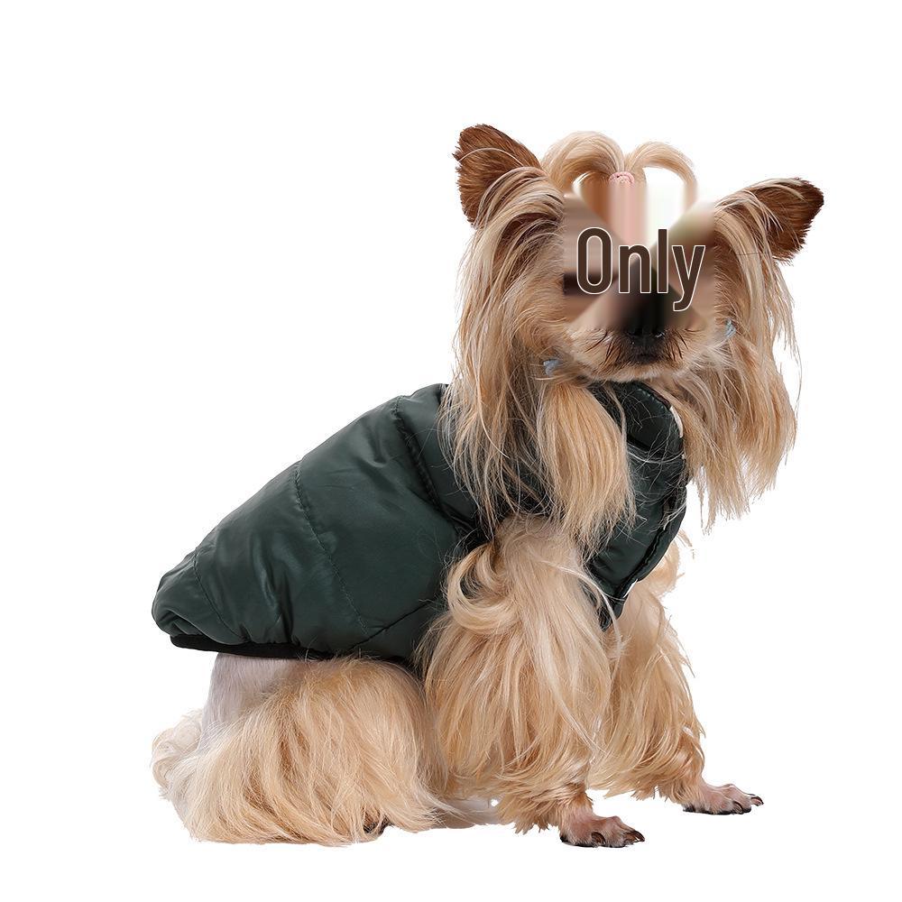 Reversible Camouflage Vest for Pomeranian & Bichon: Small Dog Winter Coat