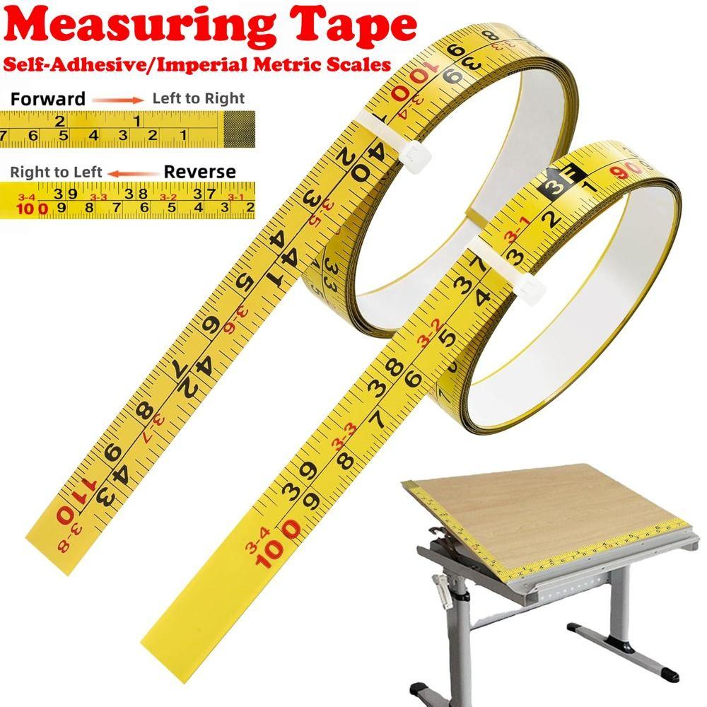 Self-Adhesive Measuring Tape Imperial and Metric Scales Left-Right Reading Ruler Woodworking