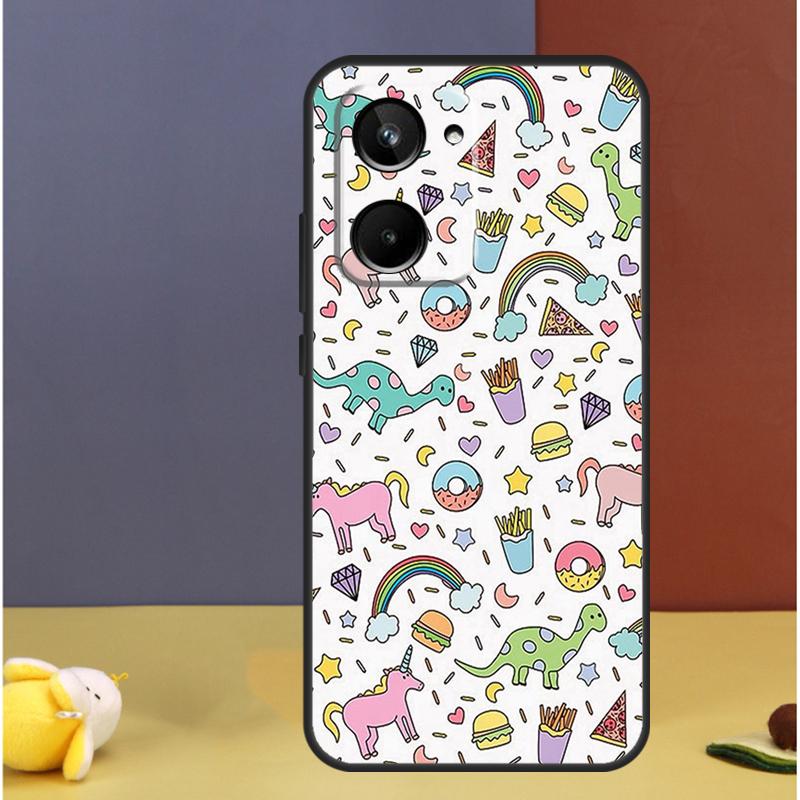 Dinosaur Pattern For Realme GT7 GT6 15 Pro 10 11 12 13 14 Pro Plus C55 C71 C75 C67 C63 C61 C53 C35 C65 Case