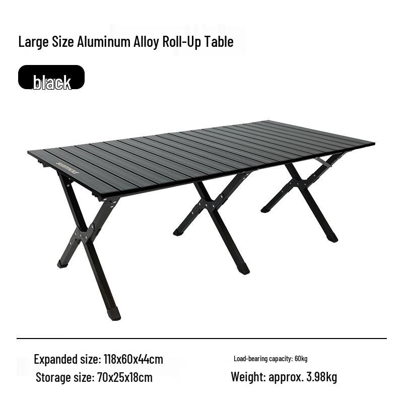 Portable Aluminum Roll-Up Camping Table