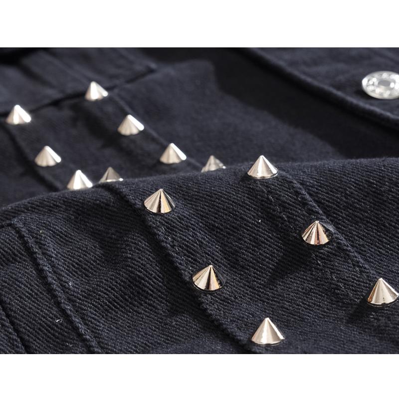 Мужской весенне-летний новый джинсовый жилет, модная крутая большая майка с заклепками, милая