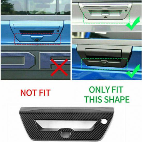 Tailgate Door Handle Bowl Decor Cover Trim For Ford F150 2015- Carbon Fiber
