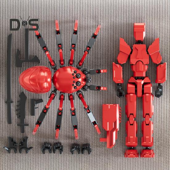 Фигурка робота-паука с аксессуарами, подвижные суставы, 3D-печатная модель, игрушка, шарнирная фигурка, украшение для домашнего офиса, орнамент