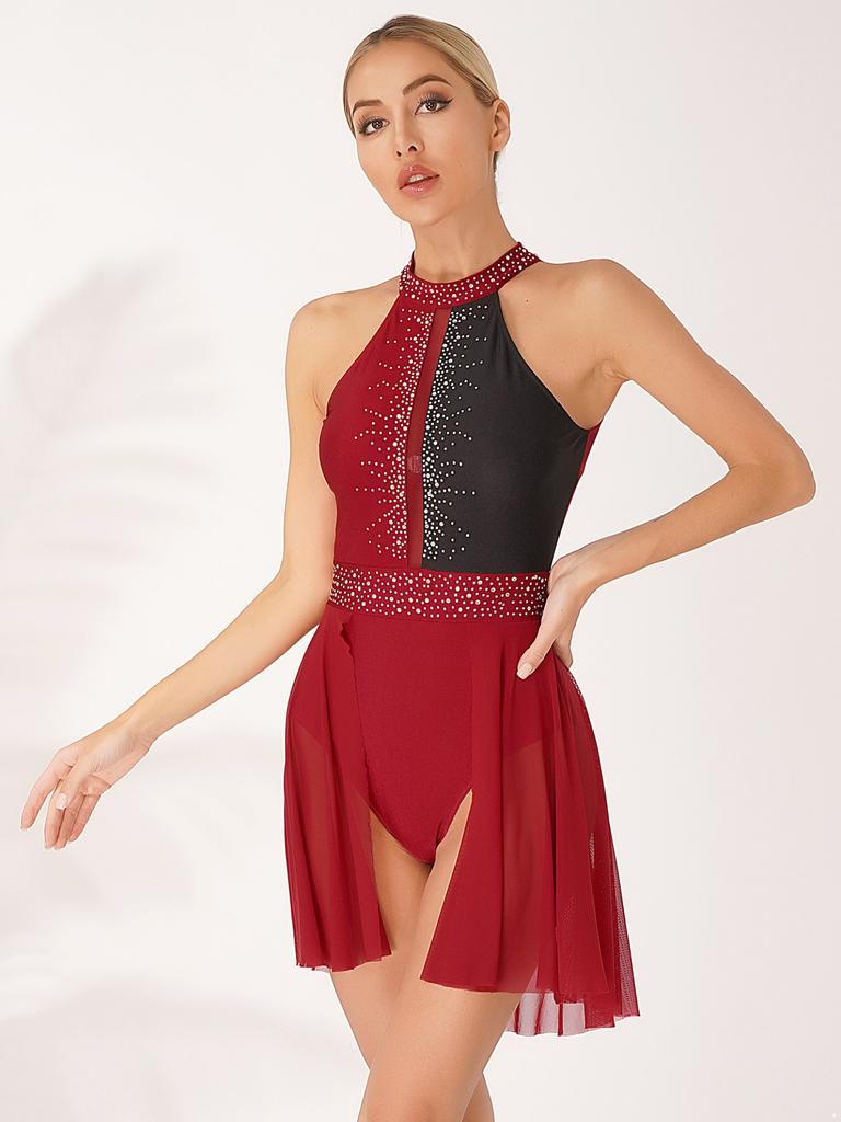 Женский костюм для современного танца, современный лирический танцевальный костюм, облегающая одежда, балетная юбка для катания на коньках, гимнастическая юбка