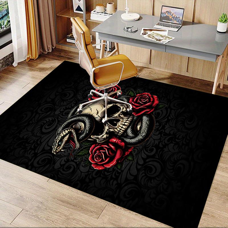 Chair Mat: Gothic Snake & Skull Office Carpet - Large Size, Home Decor, Sofa Rug, Gift for Office or Bedroom0214A