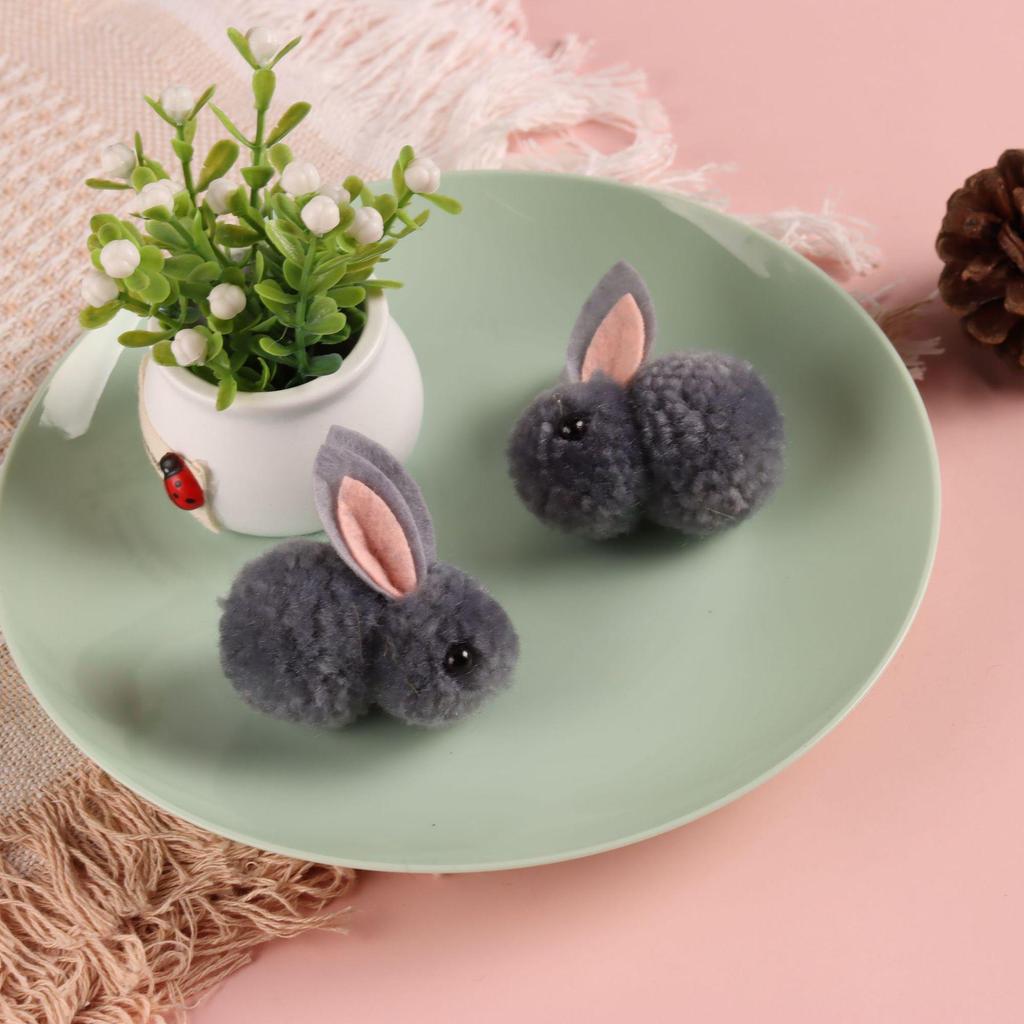 Large Cartoon Rabbit Pompom Hair Clip & Scarf Pin - DIY Creative Accessory for Bags & Clothing
