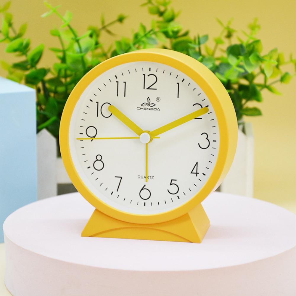 Fashion Bedside Clocks Time Management Quartz Battery Student Alarm Clock No Tick Desk Small Alarm Clock Home Office Kids