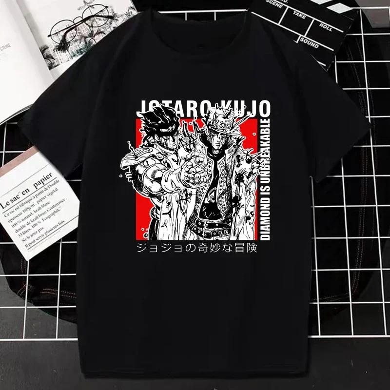 Горячая футболка Jojo Bizarre Adventure Anime для мужчин с крутым принтом Harajuku Japan Manga Streetwear унисекс футболка Camisetas Fshion Tee Top