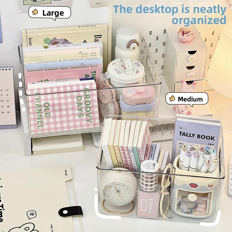 Настольный ящик для хранения Косметический прозрачный ящик Органайзер-ящик для масок для лица в общежитии Косметичка Стеллаж для хранения