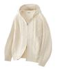 UNTAPPED STUDIO Oversized 2-Way Aran Cable Knit Zip-Up Hoodie 5 Colors