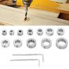 Drill Bit Depth Stop Collar Kit Set 12pcs 3-16mm Stainless Steel Drilling Limit Ring with Hex Wrench