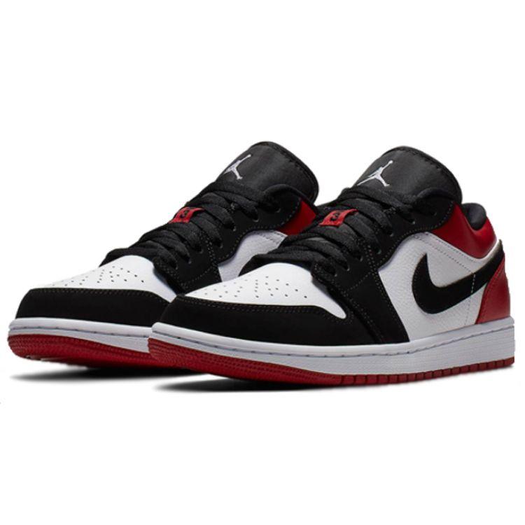 Air Jordan 1 Low Black Toe Unisex Sneakers Red White Black-Gym-Red 553558-116