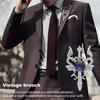 Retro Dragon Blade Brooch Men Animal Rhinestone Lapel Pin Suit Shirt Badge Jewelry Gift Accessories