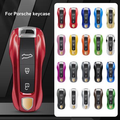 Однотонный АБС-пластик для Porsche Panamera Macan 718 Taycan 911 Cayman Boxster 971 Чехол-накладка для пульта ДУ, смарт-ключа автомобиля, Автоаксессуары