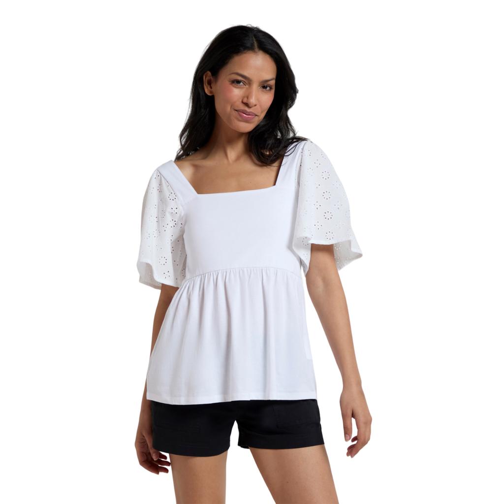 Mountain Warehouse Womens/Ladies Verona Broderie Sleeve Top