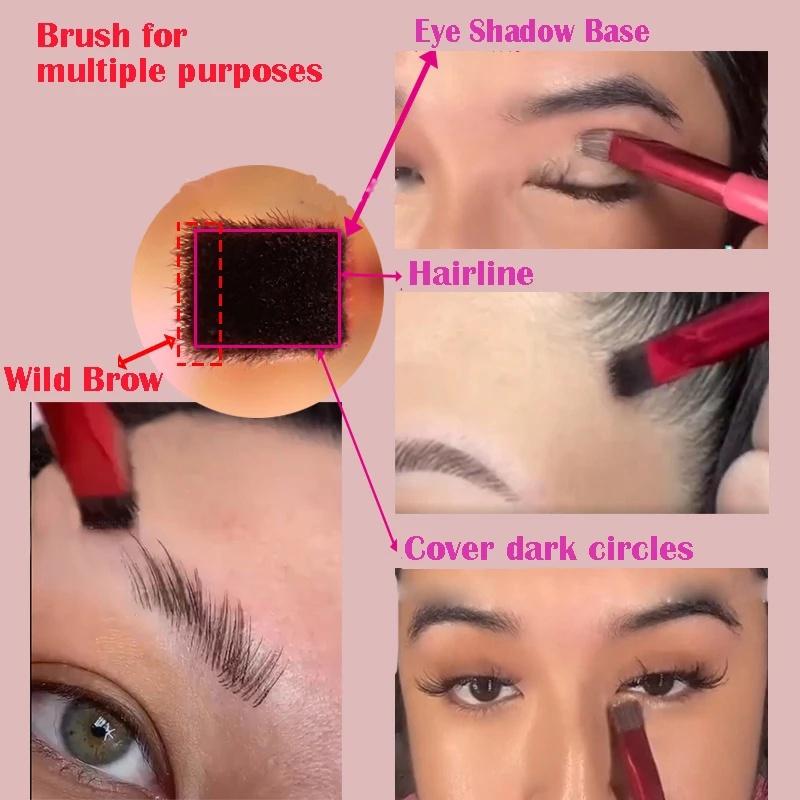 Кисть для бровей Wild Eyebrow Brush, многофункциональная, имитация волосков бровей, кисть для макияжа, квадратные кисти для макияжа