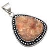 Pendant Sunstone Drusy Gemstone Handmade Silver Jewelry 1.75"