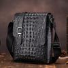 Men's Crocodile Print Single-shoulder Bag, Retro Genuine Leather Men's Crossbody Bag