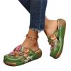 Women's Summer Ethnic Plum Blossom Platform Sandals with Thick Soles and Closed Toes, Non-Slip Design.