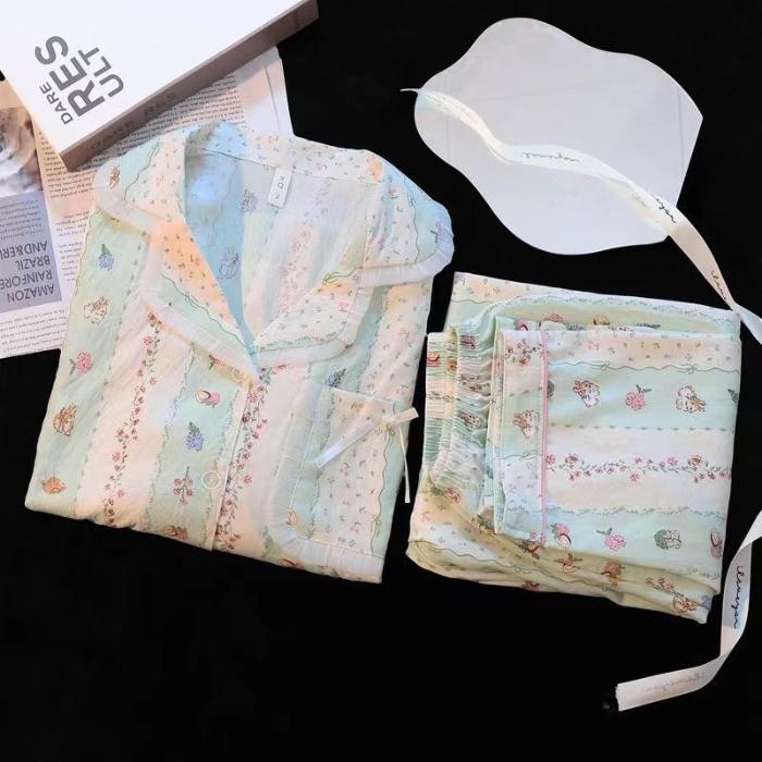 Комплект из 2 предметов пижамы для женщин осень-зима женская пижама ночная рубашка повседневная универсальная пижама