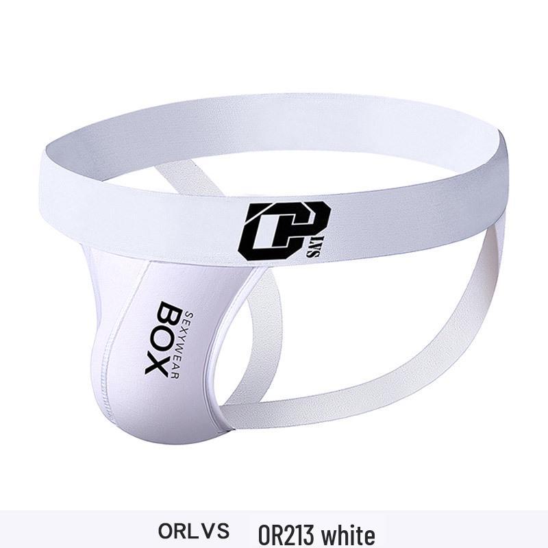 Мужские летние хлопковые спортивные стринги - Низкая посадка, Подтягивающие бедра, Дизайн с надписью