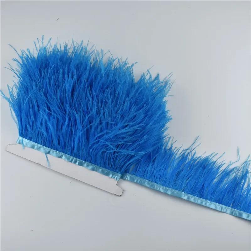 1M 5M 10Meter 8-10Cm Black Ostrich Feather Trims Natural White Ostrich Feather For Craft Ribbon Fringe For Skirt Party Clothing