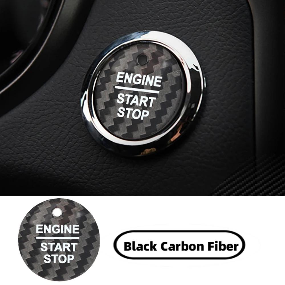 Real Carbon Fiber Cover For Ford Focus Ranger mondeo F150 Escape EVOS Edge Taurus Car Engine Start Stop Button Sticker Interior