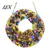 Handcrafted Festive Light Decoration Christmas Diamond Painting Wreath Kit with LED String Lights, Snowman Pearl Art Special Shaped for Adults,
