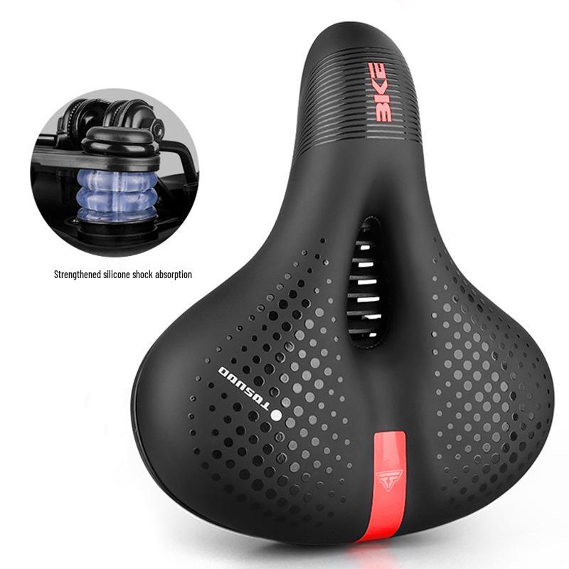 Universal Super Soft Silicone Bicycle Saddle with Shock Absorption - Mountain Bike Seat for Men and Women