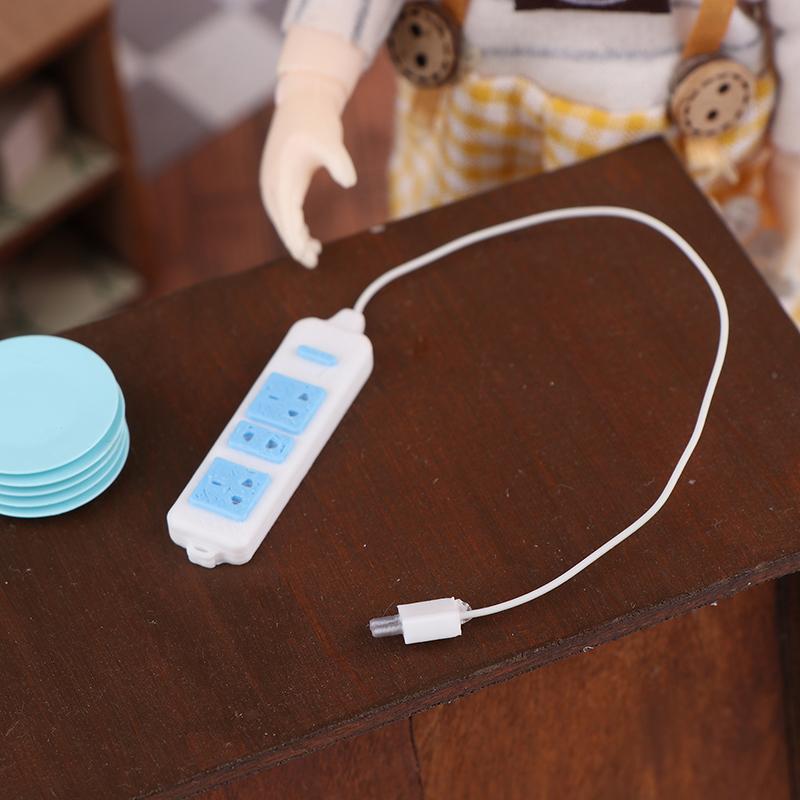 1 шт. Бытовая техника Аксессуары 1/12 Кукольный домик Розетка с кабелем Модель Кукольный домик Украшения Детские ролевые игры Игрушки