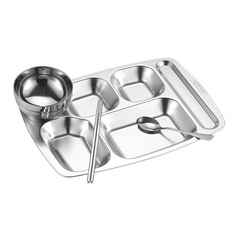 LIJIA KITCHENWARE 304 Stainless Steel Divided Canteen Tray Set (50-Pack)