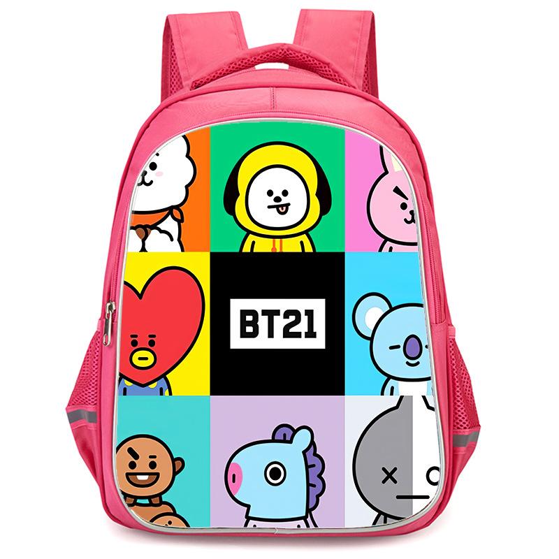 Рюкзак Bt21 Высококачественная печать Большая вместимость Многофункциональный Молния Oxford Защита позвоночника Легкий рюкзак