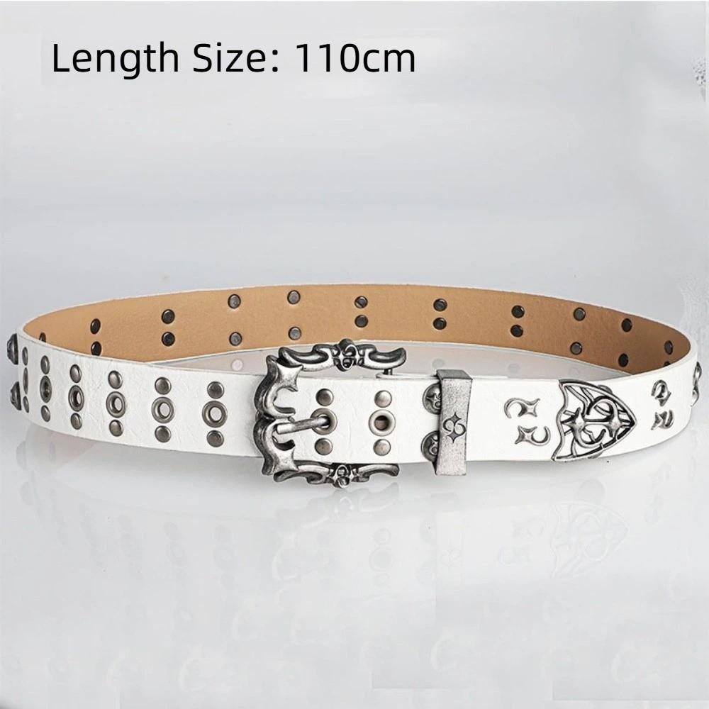 Metal Chic PU Belt Rivert Gradient Imitation Cow Belt New Y2K Jeans Decoration Jeans Decoration