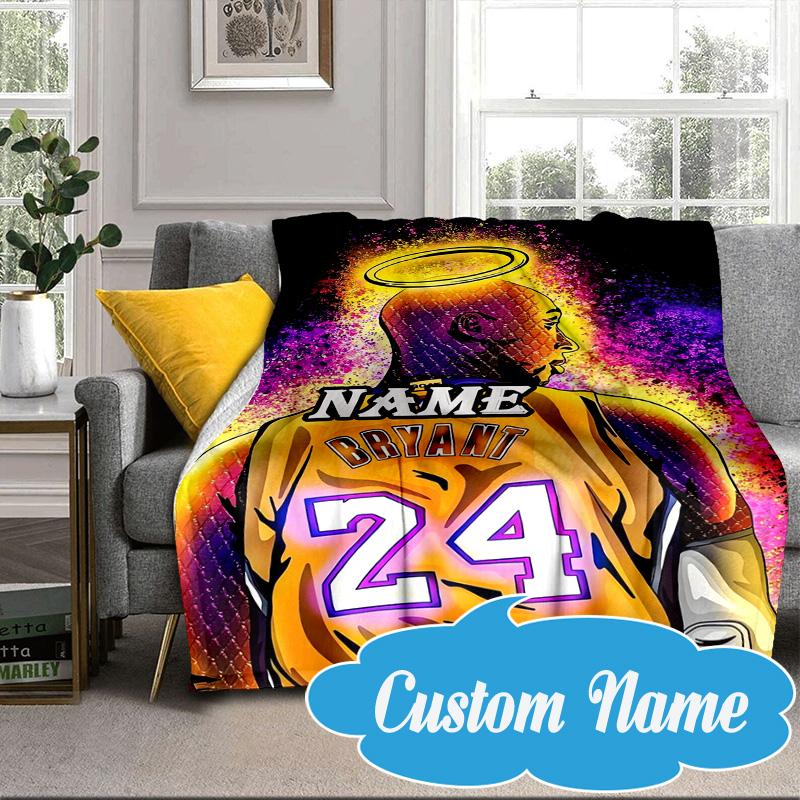 Custom Name Lakers Legend Blanket bed sofa Blanket Flannel Blanket for Camping, Hiking, Picnic Essentials,gift for Fan family