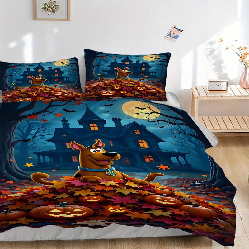 3pcs Scooby-Doo Duvet Cover Set, Includes 1 Duvet Cover and 1/2 Pillowcases (No Insert) yy251104233