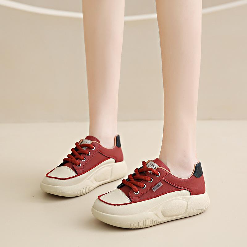 Spring New Ins Basic White Shoes Women's Leather Student Board Shoes Women's Breathable Casual Shoes