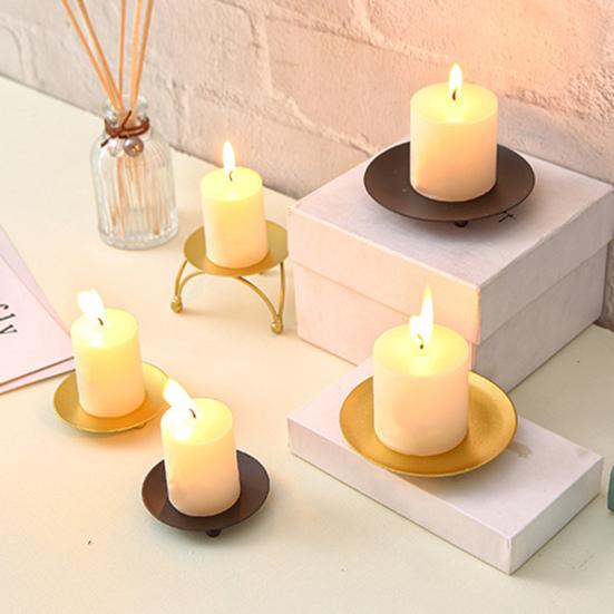 Candle Holder Anti-rust Wedding Props Good-looking Sturdy Creative Novelty Iron Golden Color Black Candle Tray Household Supply