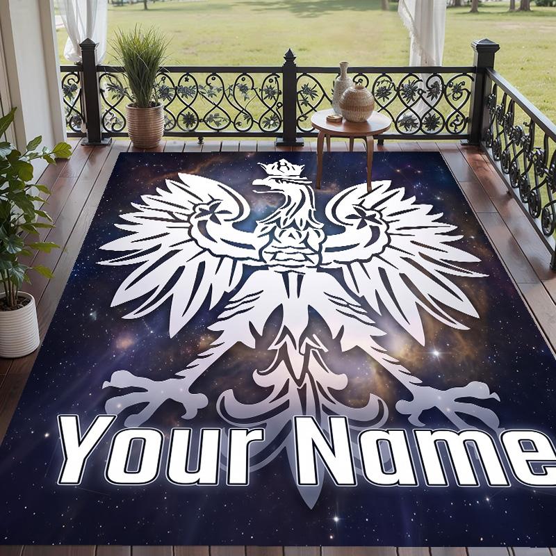Custom Text Printed Rug Poland Football Non Slip Floor Carpet For Home Room Decor