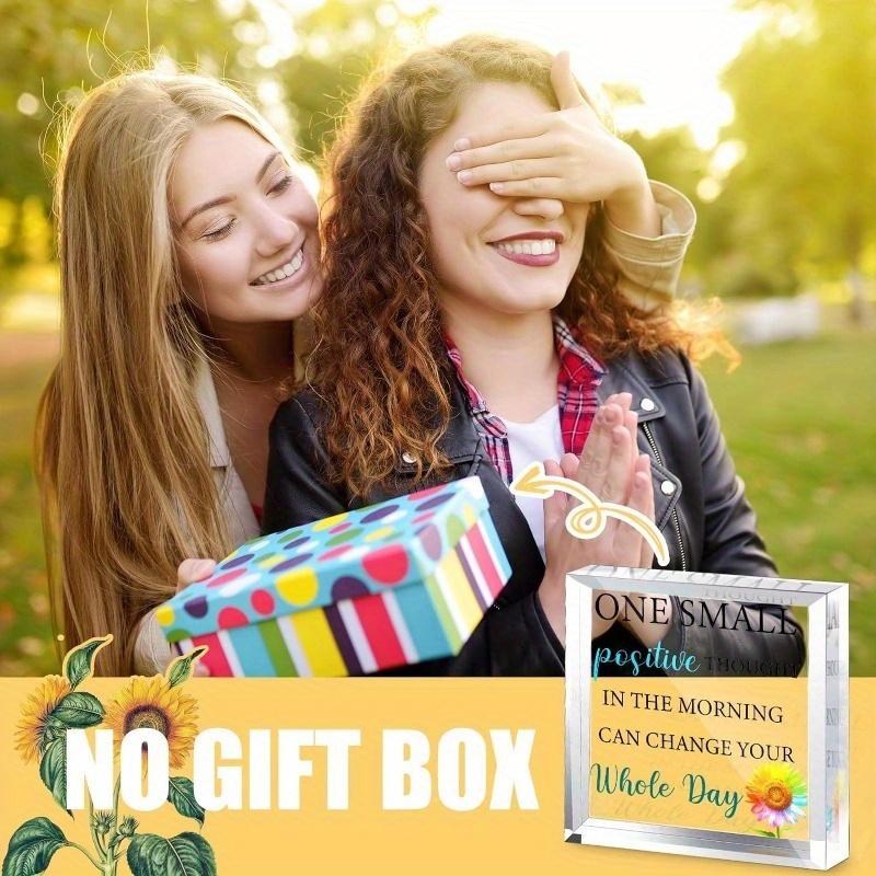 Sunflower Motivational Sign - Square Acrylic Desk Decor for Home & Office