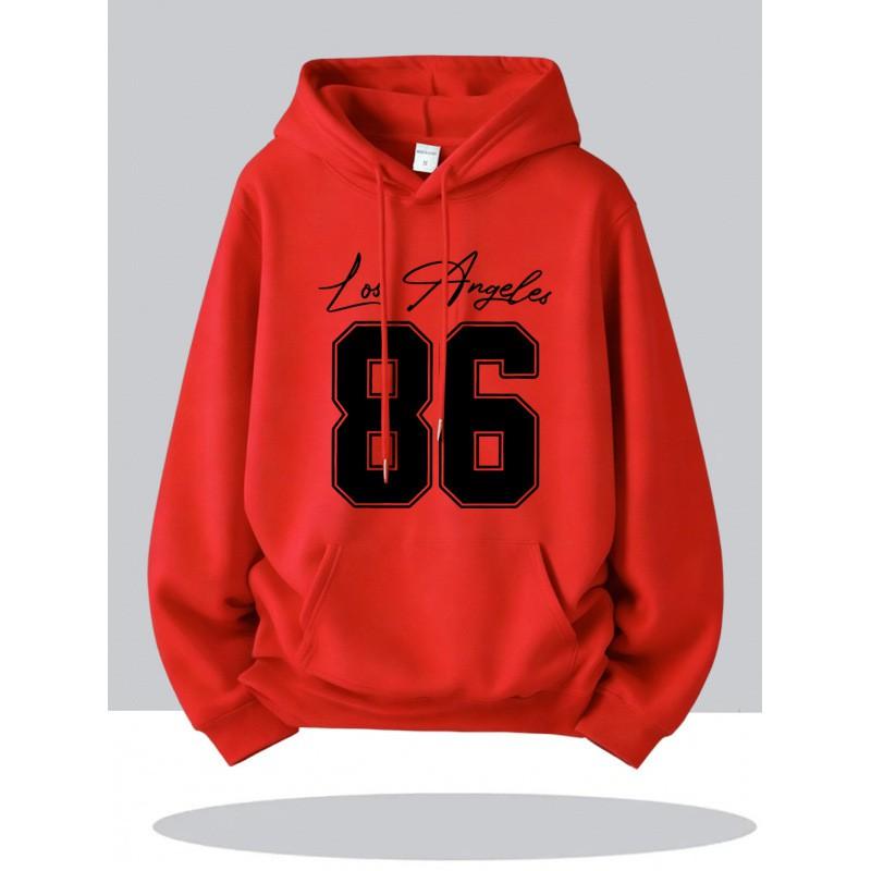 Oversized Hooded Sweatshirt With Minimalist Signature Print Numeric Design Unisex Streetwear Casual Long Sleeve